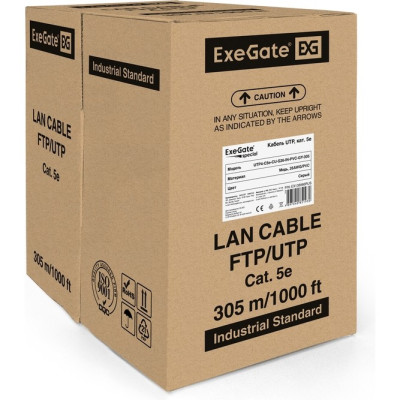 Кабель EXEGATE SPECIAL UTP4-C5E-CU-S26-IN-PVC-GY-305 UTP